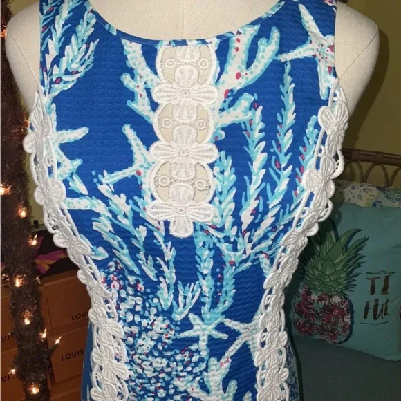 Lilly Pulitzer NWT Ember Shift Brewster Blue Good Reef 🦄 GRAIL! Size 4 - Picture 12 of 16